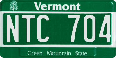 VT license plate NTC704