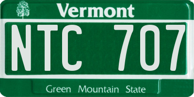 VT license plate NTC707