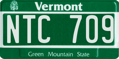 VT license plate NTC709