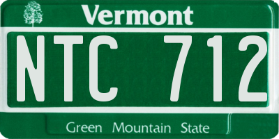 VT license plate NTC712