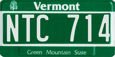 VT license plate NTC714