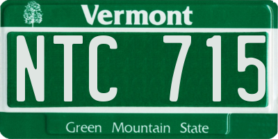 VT license plate NTC715