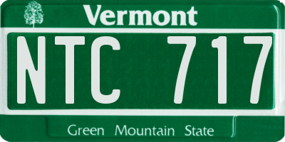 VT license plate NTC717