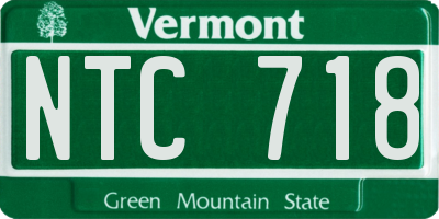 VT license plate NTC718