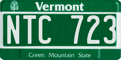 VT license plate NTC723