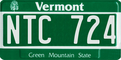 VT license plate NTC724