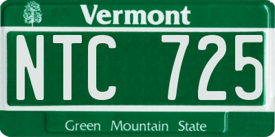 VT license plate NTC725