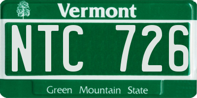 VT license plate NTC726