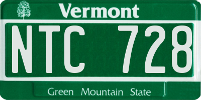 VT license plate NTC728