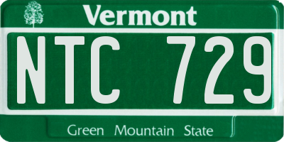 VT license plate NTC729