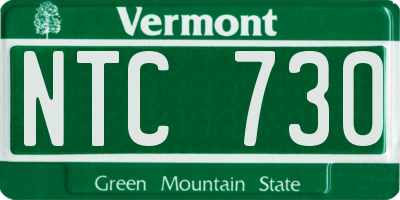 VT license plate NTC730