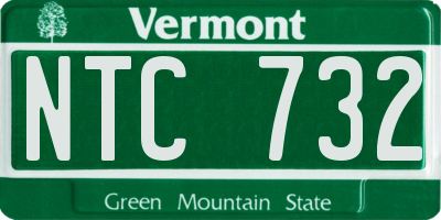 VT license plate NTC732
