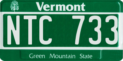 VT license plate NTC733