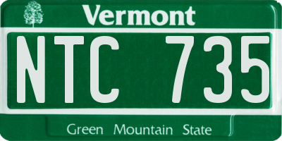VT license plate NTC735