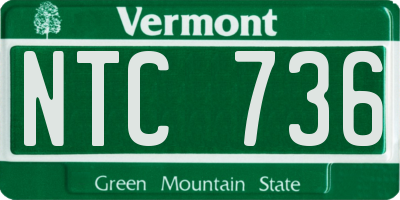VT license plate NTC736