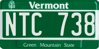 VT license plate NTC738