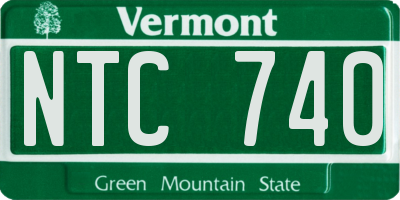 VT license plate NTC740