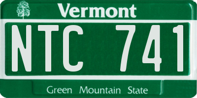 VT license plate NTC741