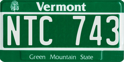 VT license plate NTC743