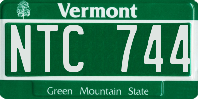 VT license plate NTC744