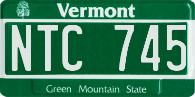 VT license plate NTC745