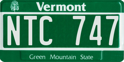 VT license plate NTC747