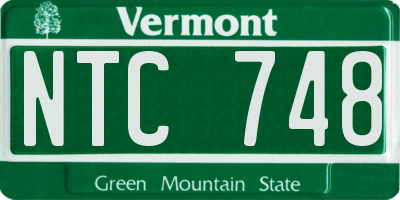 VT license plate NTC748