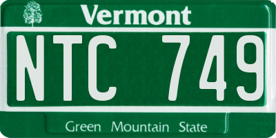 VT license plate NTC749