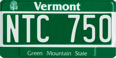 VT license plate NTC750