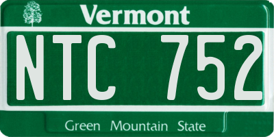 VT license plate NTC752