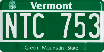 VT license plate NTC753
