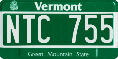 VT license plate NTC755