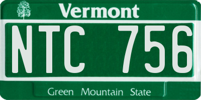 VT license plate NTC756