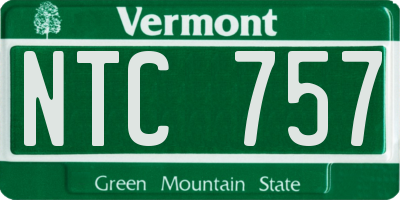 VT license plate NTC757