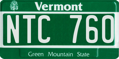 VT license plate NTC760