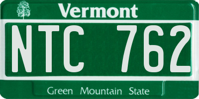 VT license plate NTC762