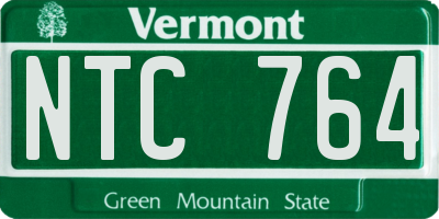 VT license plate NTC764