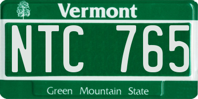 VT license plate NTC765