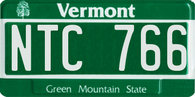 VT license plate NTC766