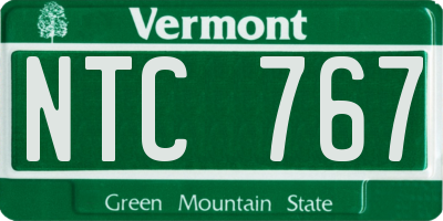 VT license plate NTC767
