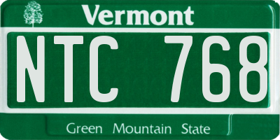 VT license plate NTC768