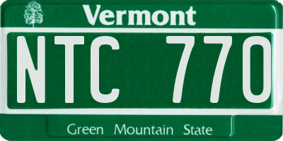 VT license plate NTC770