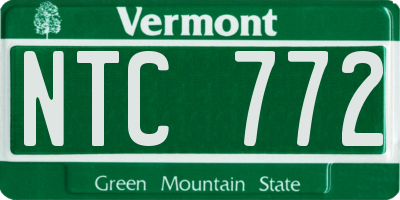 VT license plate NTC772