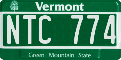 VT license plate NTC774