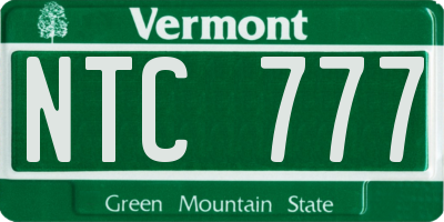 VT license plate NTC777
