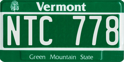 VT license plate NTC778