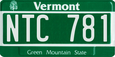 VT license plate NTC781