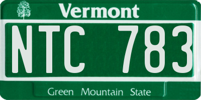 VT license plate NTC783