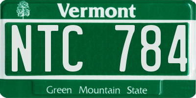 VT license plate NTC784