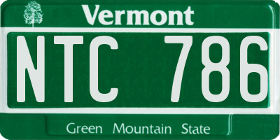 VT license plate NTC786
